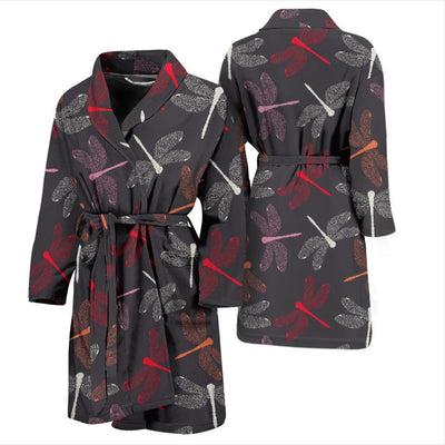 Dragonfly Pattern Print Design 01 Men Bathrobe-JORJUNE.COM