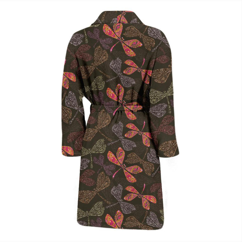 Dragonfly Pattern Print Design 02 Men Bathrobe-JORJUNE.COM