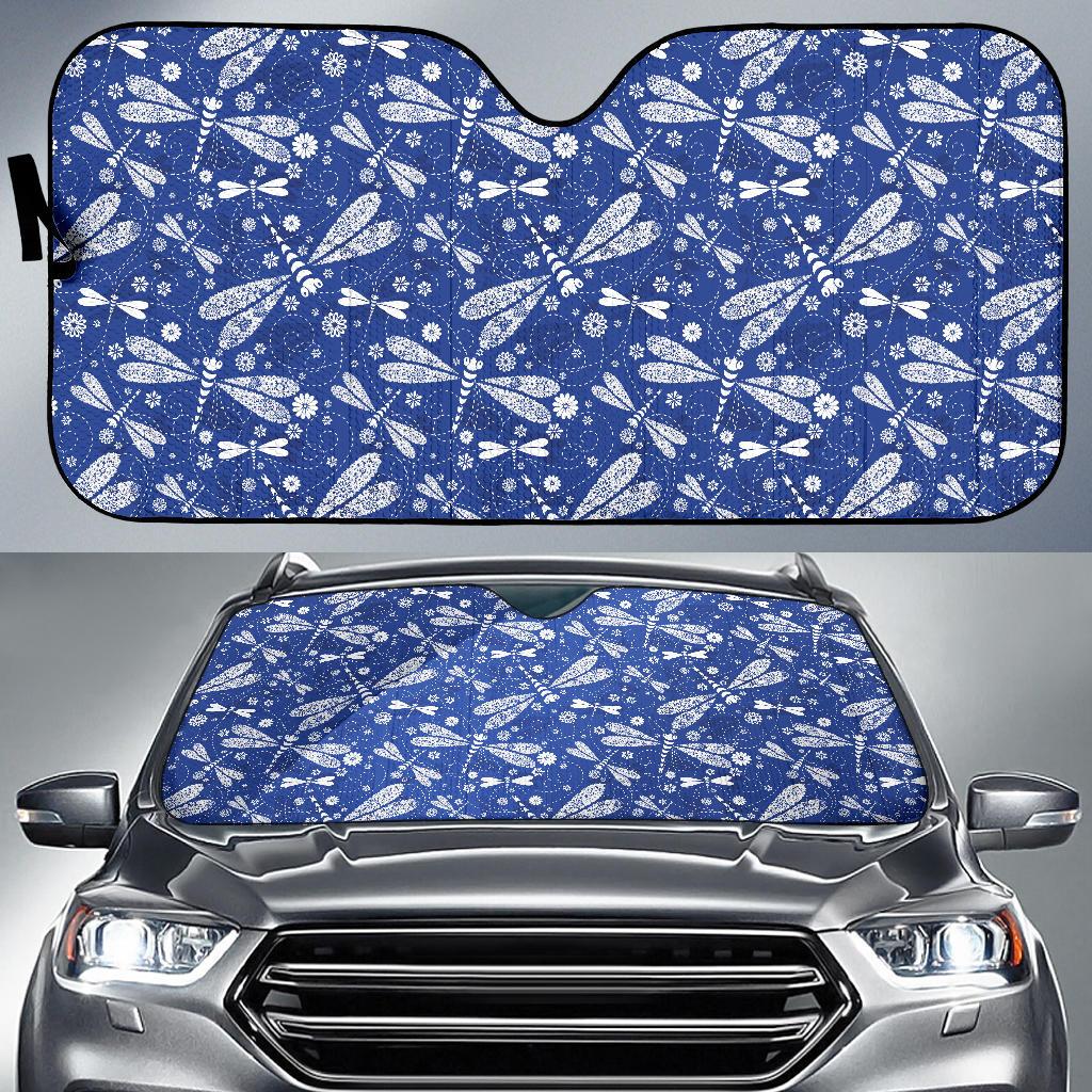 Dragonfly Pattern Print Design 03 Car Sun Shade-JORJUNE.COM