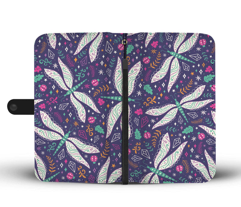 Dragonfly Pattern Wallet Phone Case