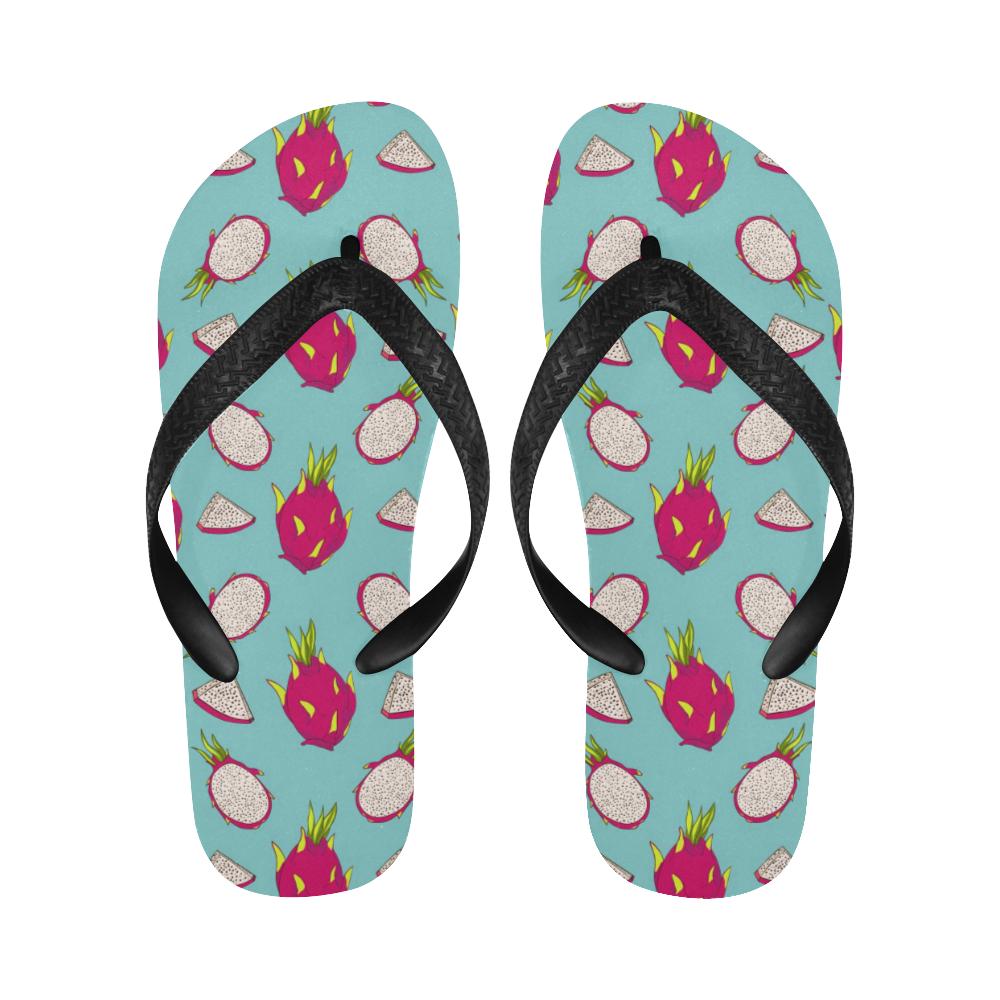 Dragonfruit Pattern Print Design DF01 Flip Flops-JorJune
