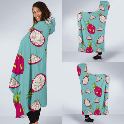 Dragonfruit Pattern Print Design DF01 Hooded Blanket-JORJUNE.COM