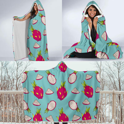 Dragonfruit Pattern Print Design DF01 Hooded Blanket-JORJUNE.COM