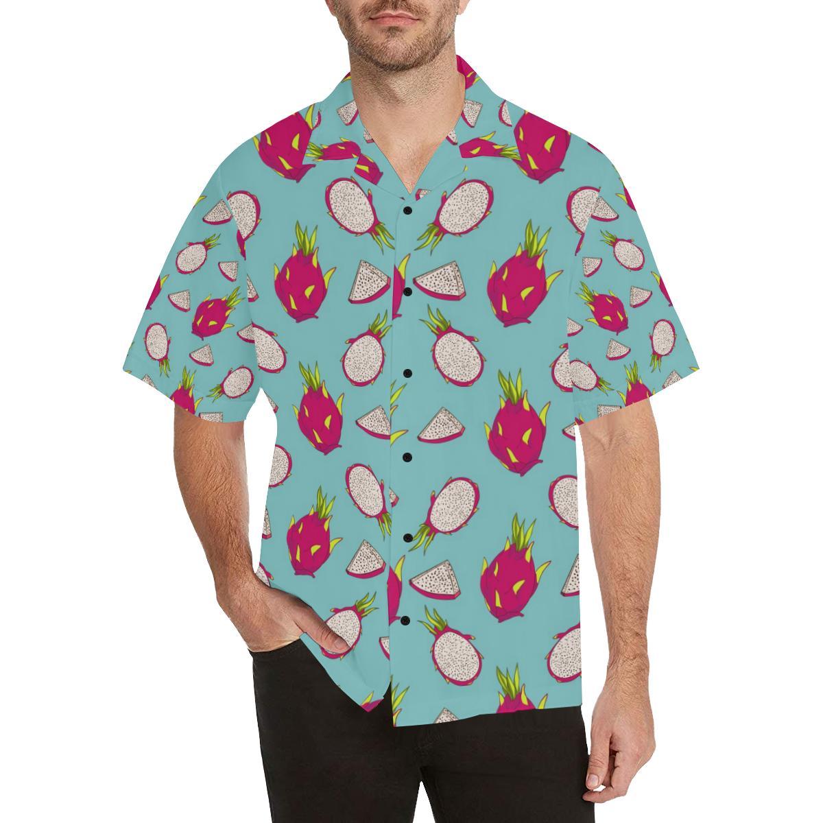 Dragonfruit Pattern Print Design DF01 Men Hawaiian Shirt-JorJune