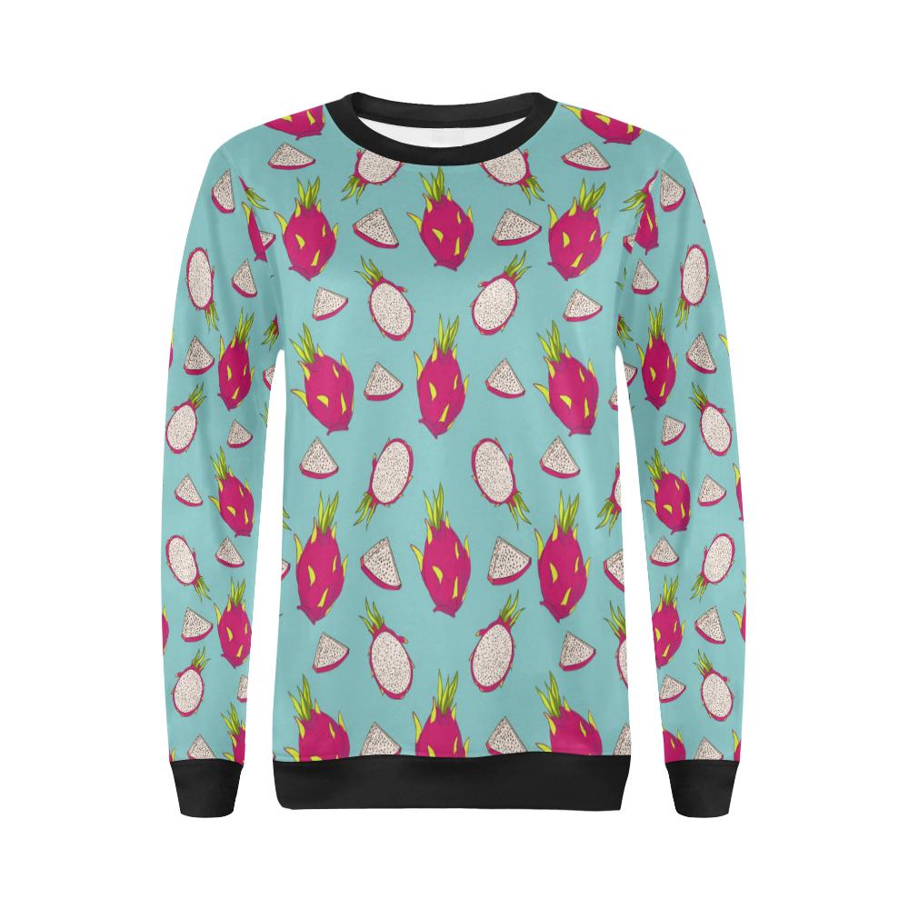 Dragonfruit Pattern Print Design DF01 Women Long Sleeve Sweatshirt-JorJune