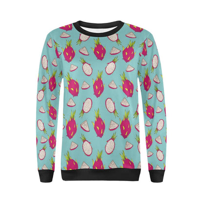 Dragonfruit Pattern Print Design DF01 Women Long Sleeve Sweatshirt-JorJune