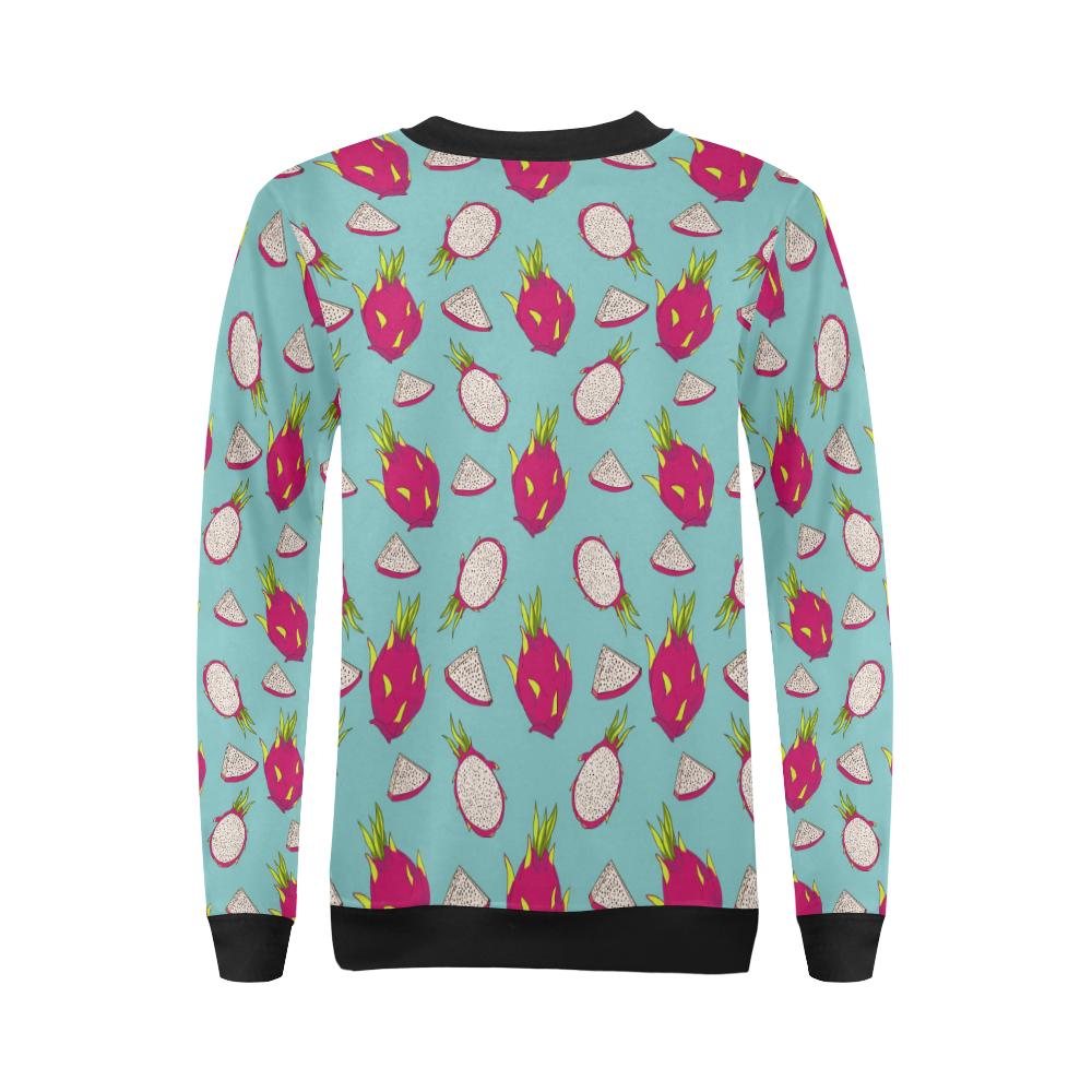 Dragonfruit Pattern Print Design DF01 Women Long Sleeve Sweatshirt-JorJune