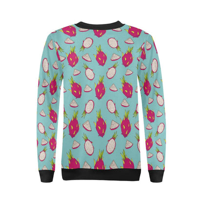 Dragonfruit Pattern Print Design DF01 Women Long Sleeve Sweatshirt-JorJune