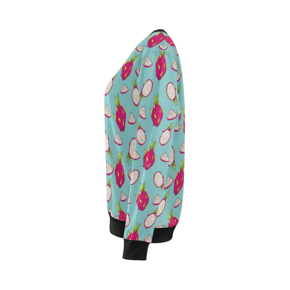 Dragonfruit Pattern Print Design DF01 Women Long Sleeve Sweatshirt-JorJune