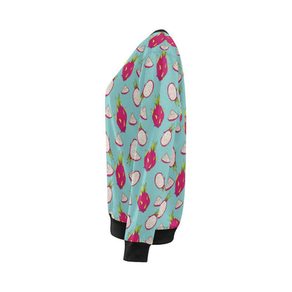Dragonfruit Pattern Print Design DF01 Women Long Sleeve Sweatshirt-JorJune