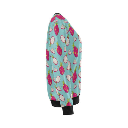 Dragonfruit Pattern Print Design DF01 Women Long Sleeve Sweatshirt-JorJune