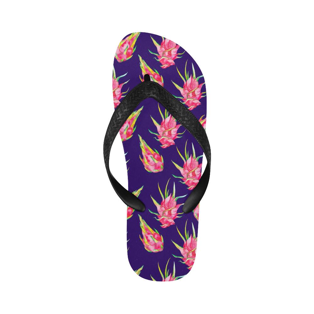 Dragonfruit Pattern Print Design DF02 Flip Flops-JorJune