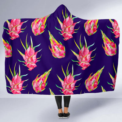 Dragonfruit Pattern Print Design DF02 Hooded Blanket-JORJUNE.COM