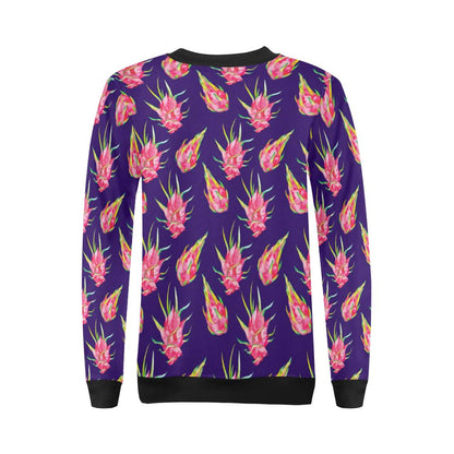 Dragonfruit Pattern Print Design DF02 Women Long Sleeve Sweatshirt-JorJune