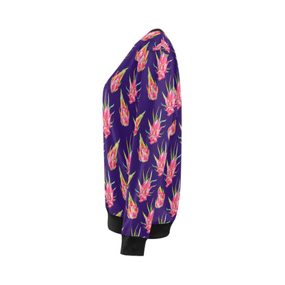 Dragonfruit Pattern Print Design DF02 Women Long Sleeve Sweatshirt-JorJune
