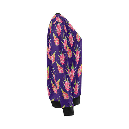Dragonfruit Pattern Print Design DF02 Women Long Sleeve Sweatshirt-JorJune