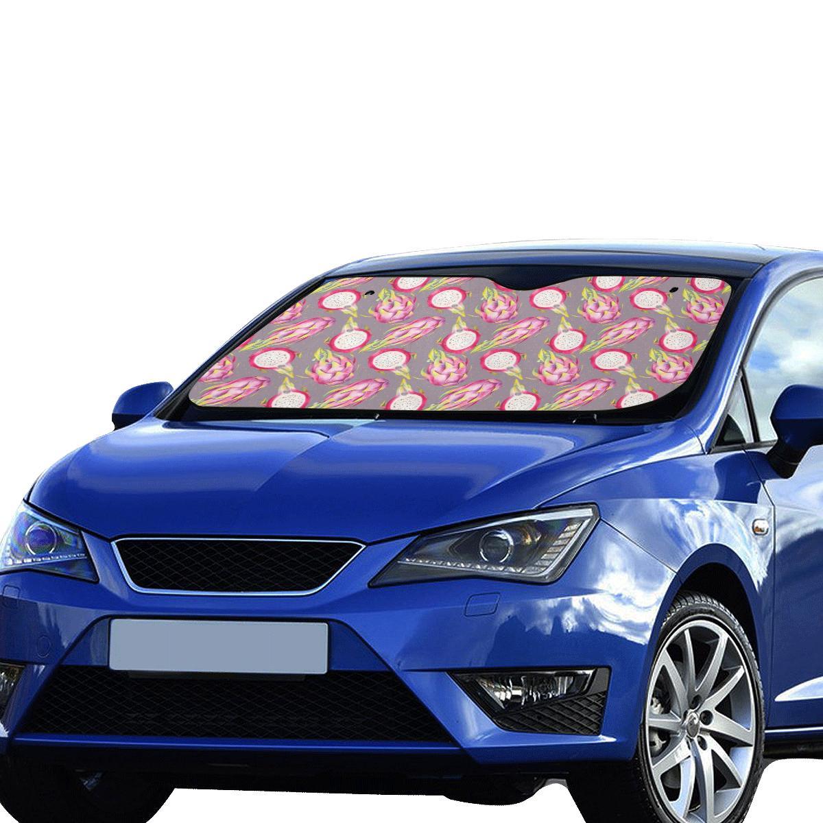 Dragonfruit Pattern Print Design DF03 Car Sun Shade-JorJune