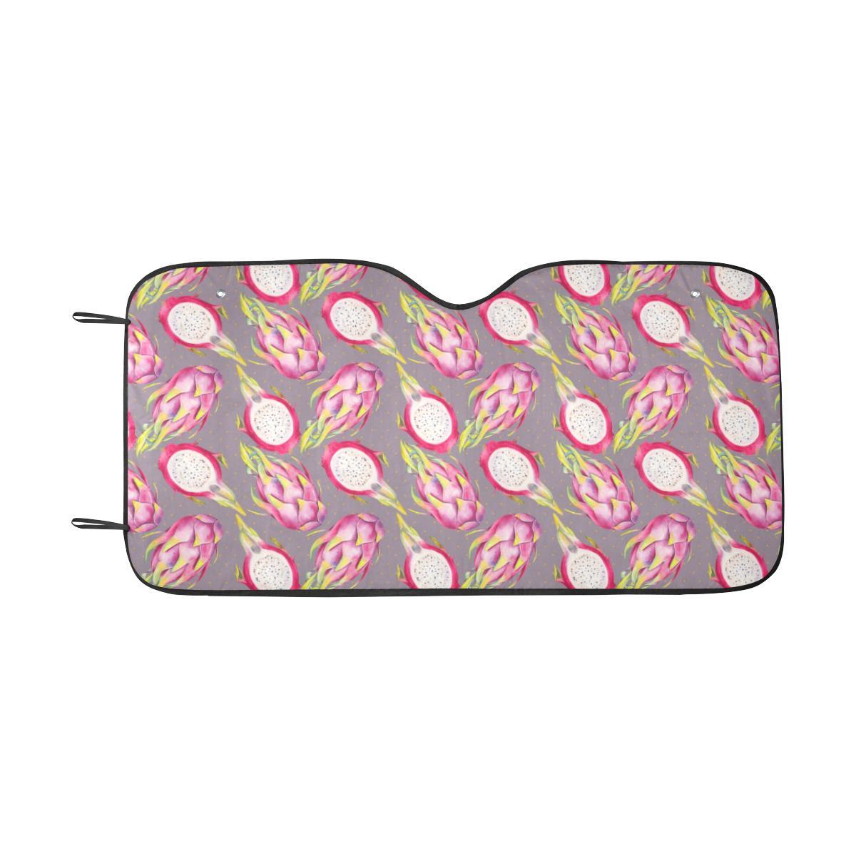 Dragonfruit Pattern Print Design DF03 Car Sun Shade-JorJune