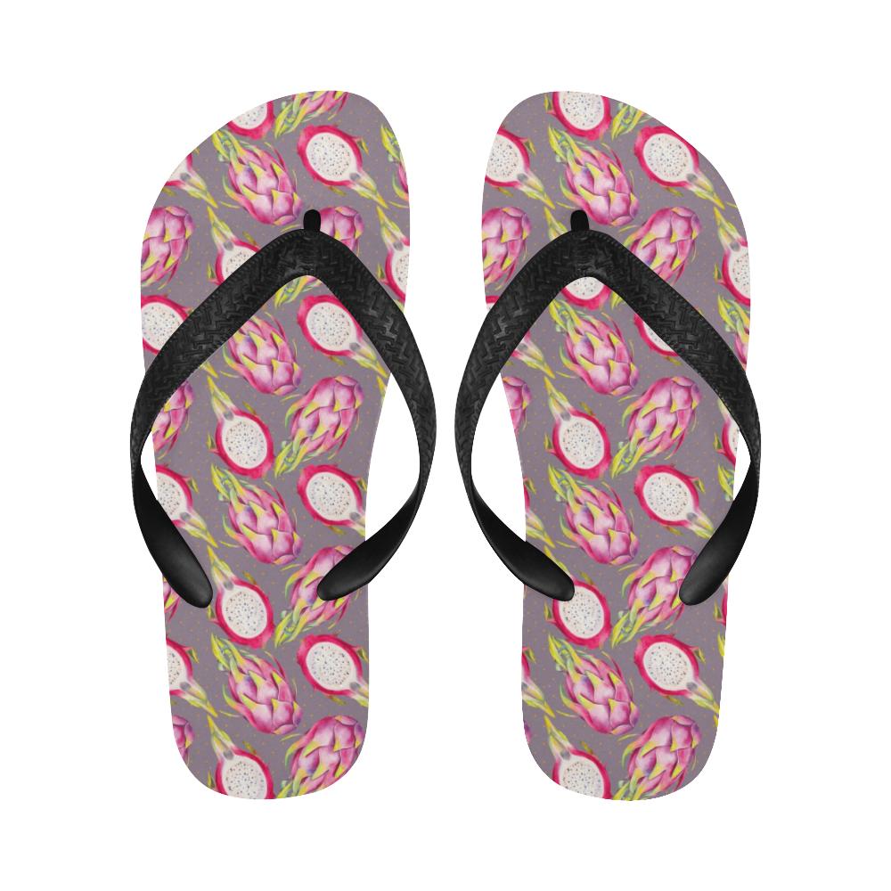 Dragonfruit Pattern Print Design DF03 Flip Flops-JorJune