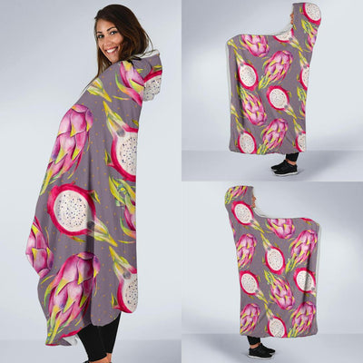 Dragonfruit Pattern Print Design DF03 Hooded Blanket-JORJUNE.COM