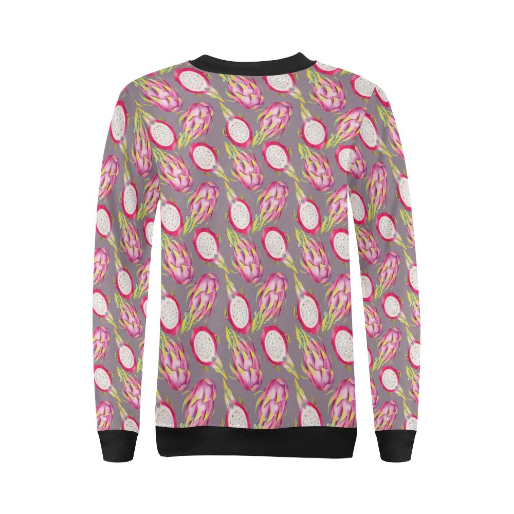 Dragonfruit Pattern Print Design DF03 Women Long Sleeve Sweatshirt-JorJune