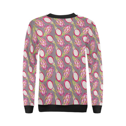 Dragonfruit Pattern Print Design DF03 Women Long Sleeve Sweatshirt-JorJune