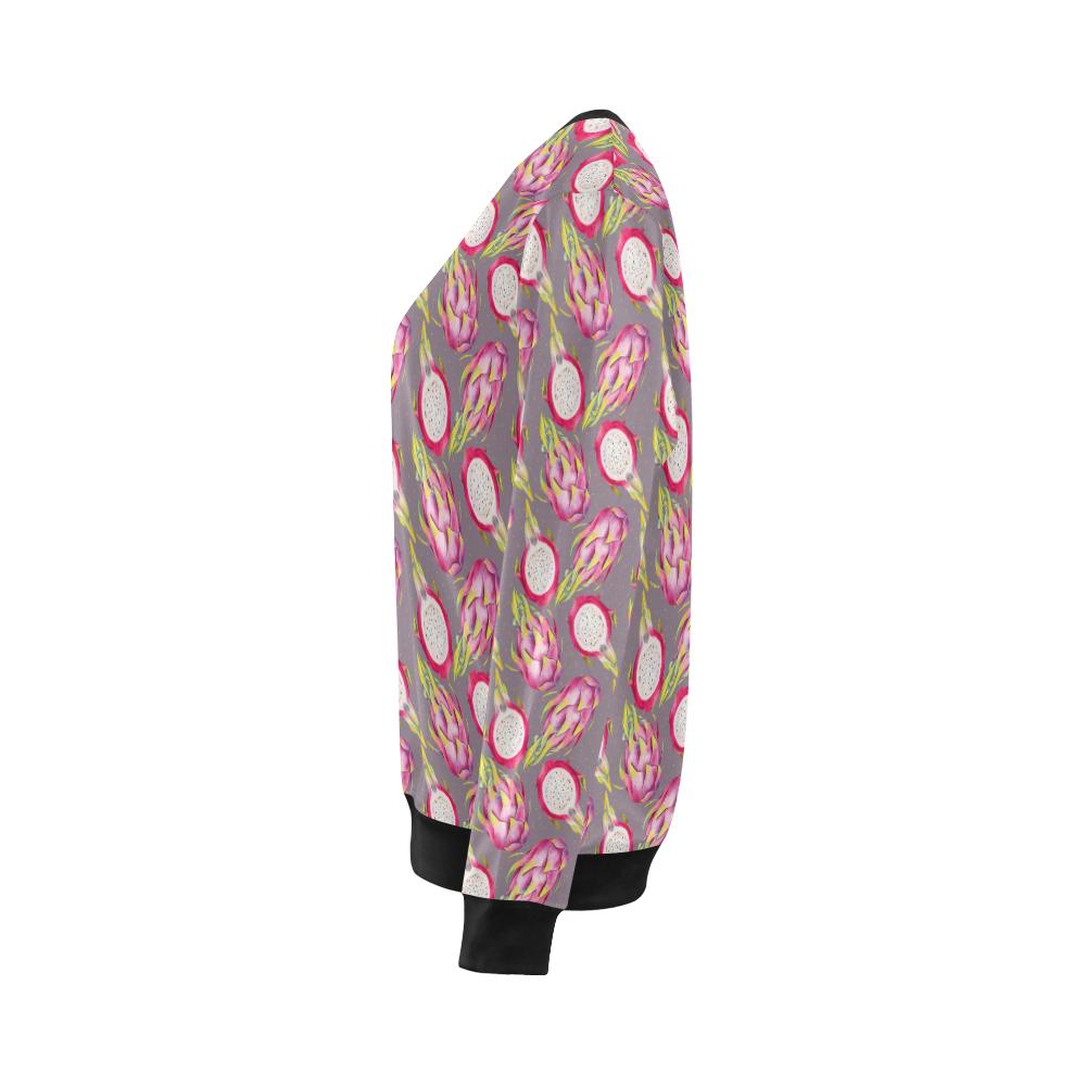 Dragonfruit Pattern Print Design DF03 Women Long Sleeve Sweatshirt-JorJune