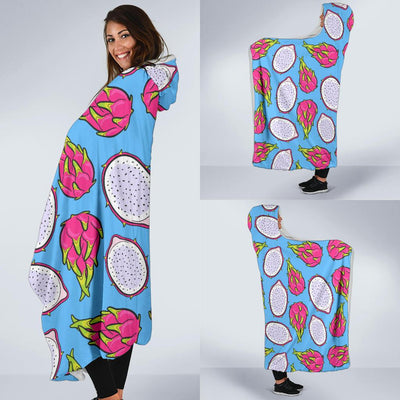 Dragonfruit Pattern Print Design DF04 Hooded Blanket-JORJUNE.COM