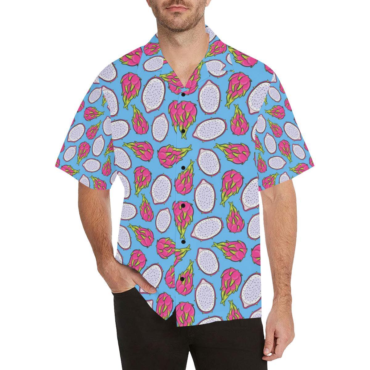 Dragonfruit Pattern Print Design DF04 Men Hawaiian Shirt-JorJune
