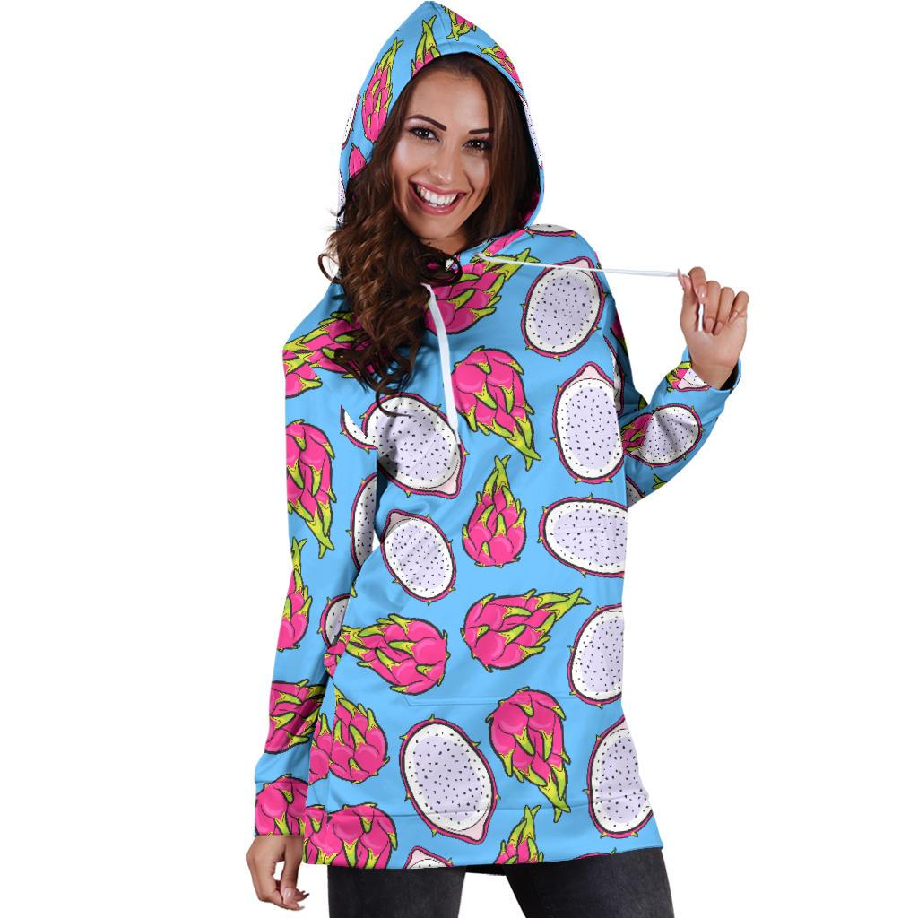 Dragonfruit Pattern Print Design DF04 Women Hoodie Dress
