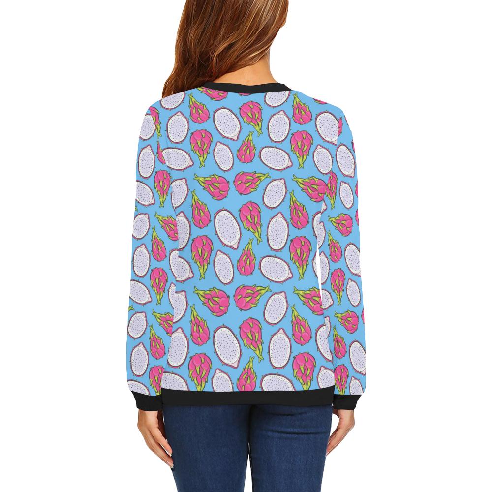 Dragonfruit Pattern Print Design DF04 Women Long Sleeve Sweatshirt-JorJune