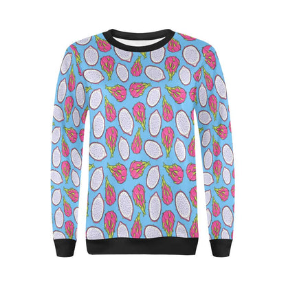 Dragonfruit Pattern Print Design DF04 Women Long Sleeve Sweatshirt-JorJune