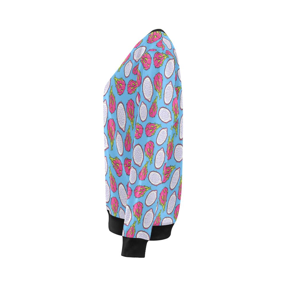Dragonfruit Pattern Print Design DF04 Women Long Sleeve Sweatshirt-JorJune