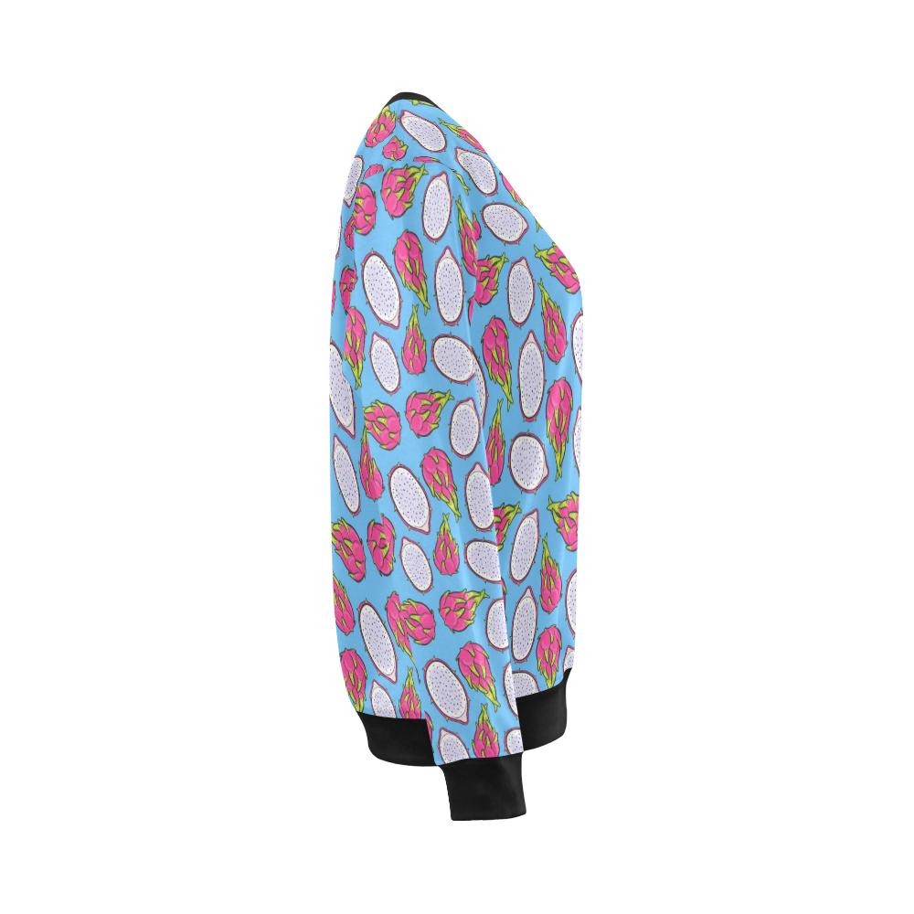 Dragonfruit Pattern Print Design DF04 Women Long Sleeve Sweatshirt-JorJune