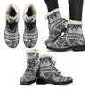 Draw Tribal Aztec Faux Fur Leather Boots