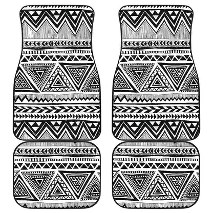 Draw Tribal Aztec Front and Back Car Floor Mats