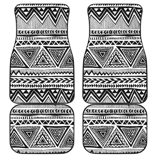 Draw Tribal Aztec Front and Back Car Floor Mats