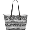 Draw Tribal Aztec Large Leather Tote Bag