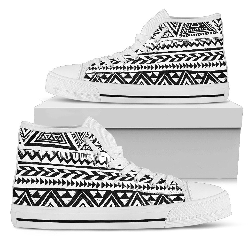 Draw Tribal Aztec Men High Top Shoes