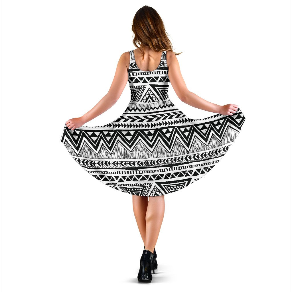 Draw Tribal Aztec Sleeveless Mini Dress