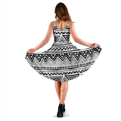 Draw Tribal Aztec Sleeveless Mini Dress