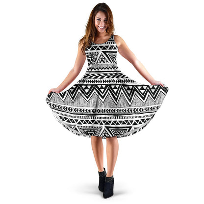Draw Tribal Aztec Sleeveless Mini Dress