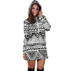 Draw Tribal Aztec Women Hoodie Dress