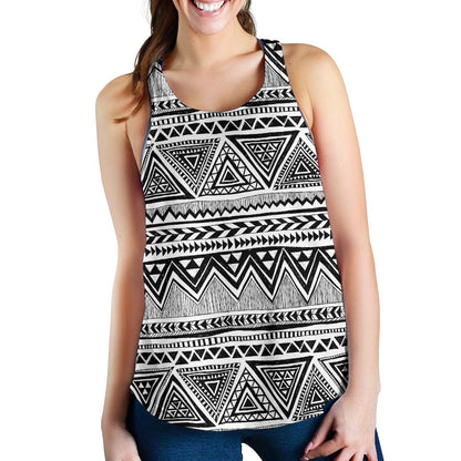 Draw Tribal Aztec Women Racerback Tank Top