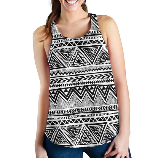 Draw Tribal Aztec Women Racerback Tank Top