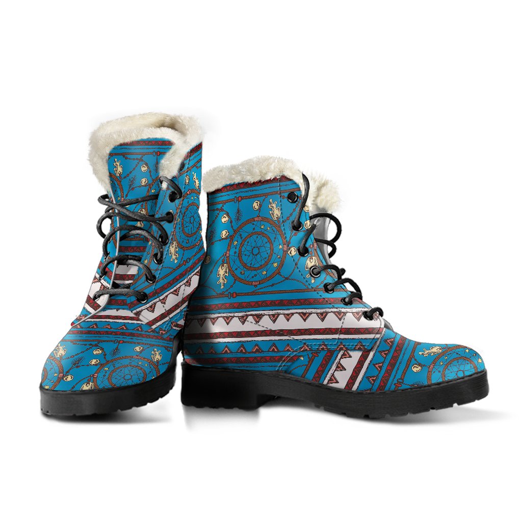 Dream Catcher Aztec Faux Fur Leather Boots