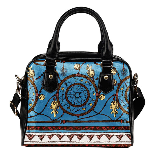 Dream catcher aztec Leather Shoulder Handbag
