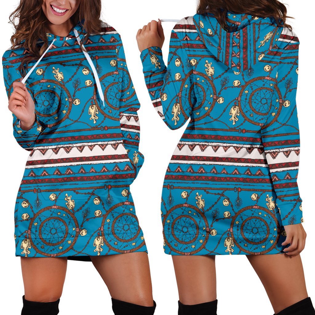 Dream Catcher Aztec Women Hoodie Dress