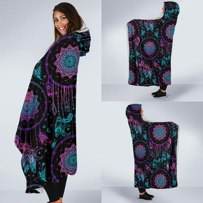 Dream catcher boho mandala Hooded Blanket-JORJUNE.COM