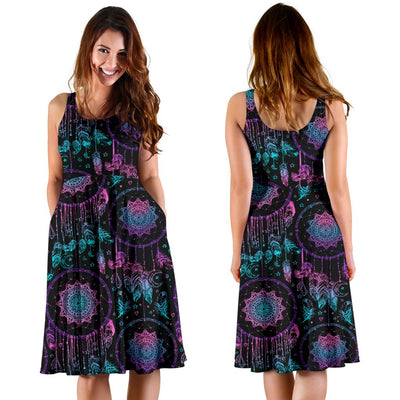 Dream Catcher Boho Mandala Sleeveless Mini Dress